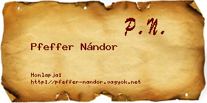 Pfeffer Nándor névjegykártya