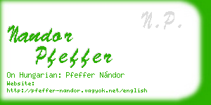 nandor pfeffer business card