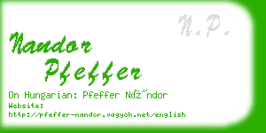 nandor pfeffer business card